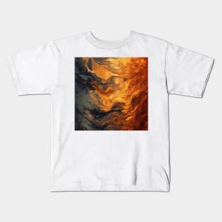 Stylized Liquid Gold Surface Kids T-Shirt